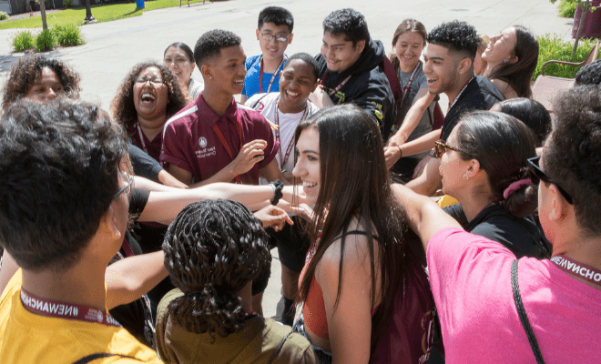 Students in orientation group